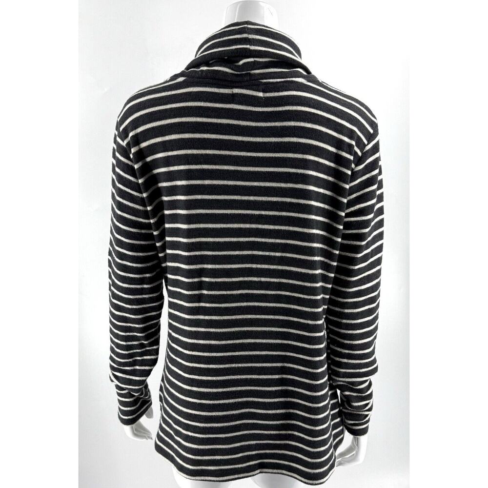 Maurices Womens Gray White Stripe Sweater Size XL Cowl Neck Knot Hem Pullover - Picture 5 of 7